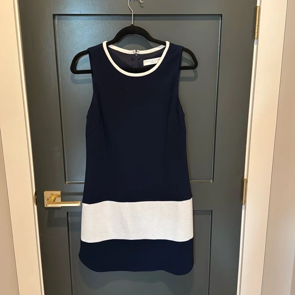 Trina Turk Navy and White Dress Size 8